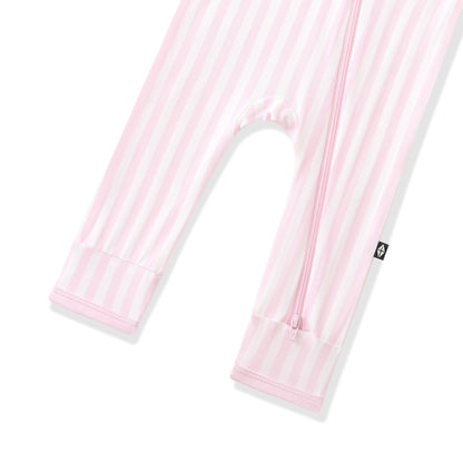 Zippered Romper in Small Sakura Stripe