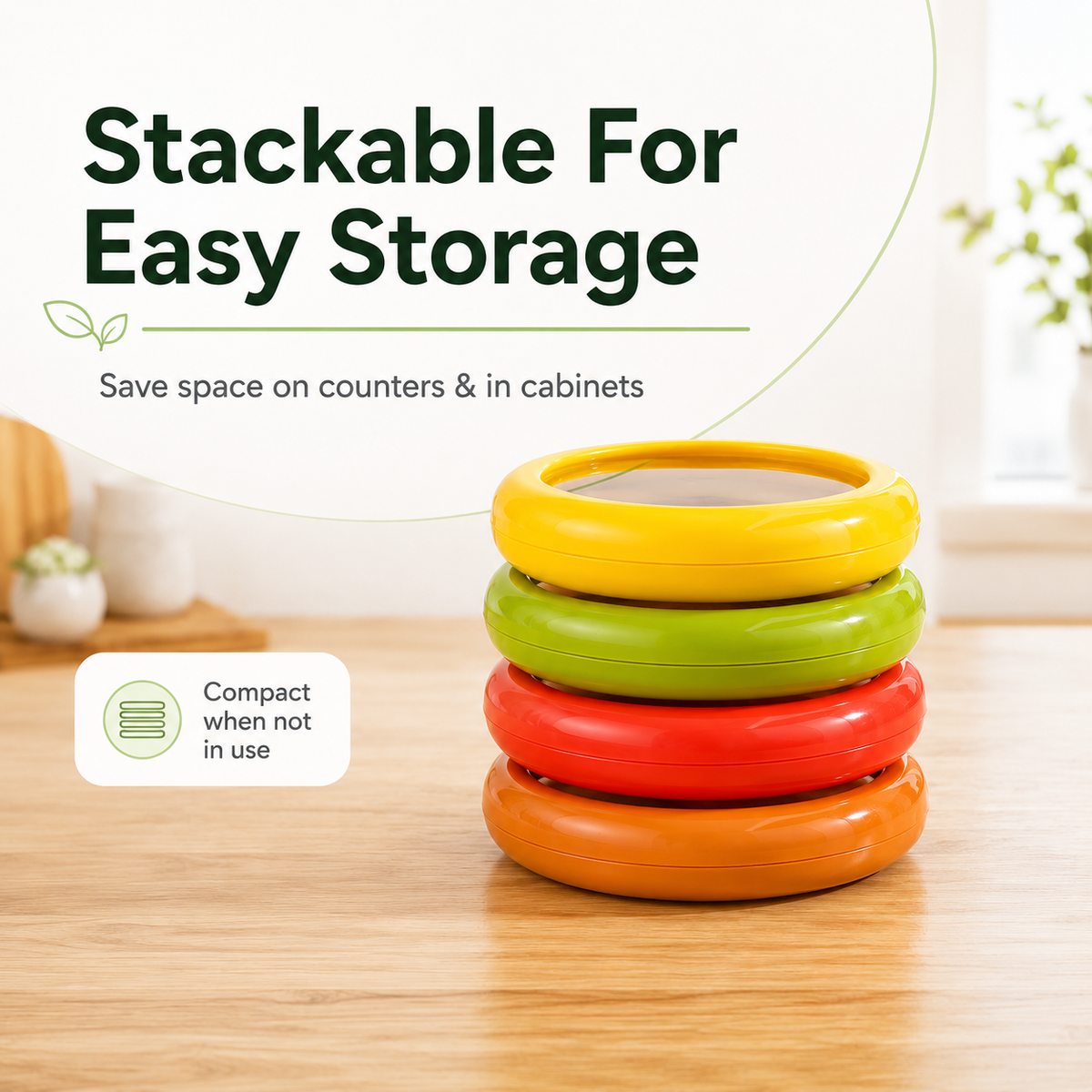 Reusable Fruit and Vegetable Storage Containers, 4-Piece Set | Designed Specifically for Sealing, Refrigeration, and Freshness Preservation
