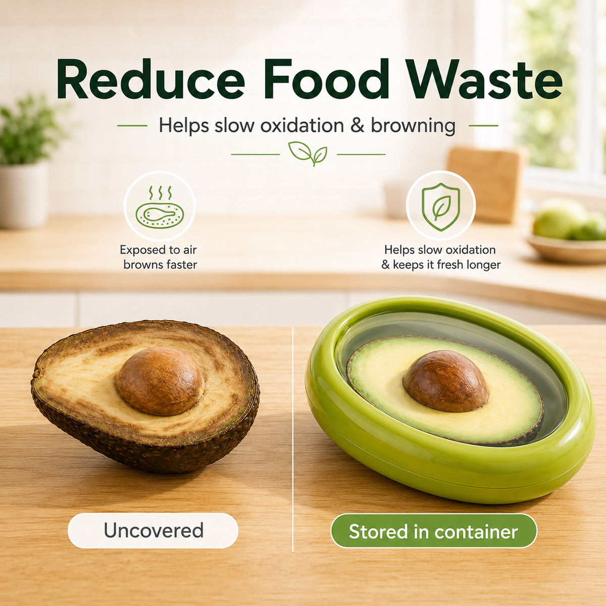 Reusable Fruit and Vegetable Storage Containers, 4-Piece Set | Designed Specifically for Sealing, Refrigeration, and Freshness Preservation